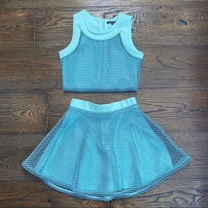 Miss Behave Girl Matching Set - Blue Mesh